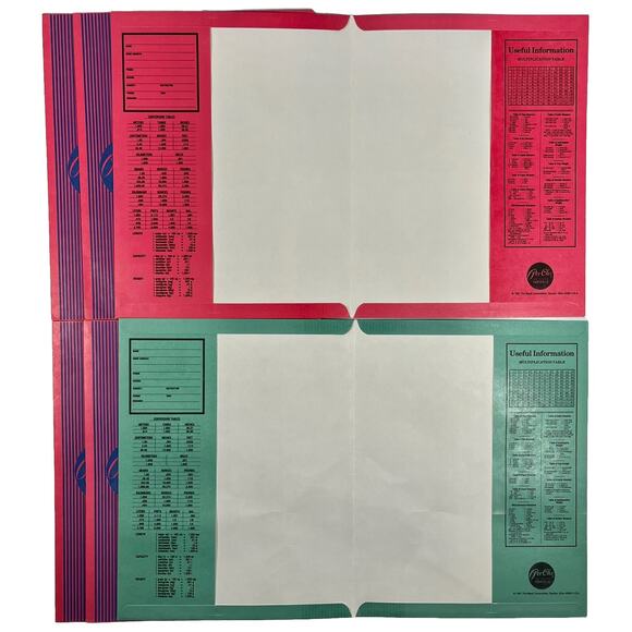 Vintage 1987 Lot Of 6 Pee-Chee All Season Portfolio Folders USA Red Green - Picture 4 of 5